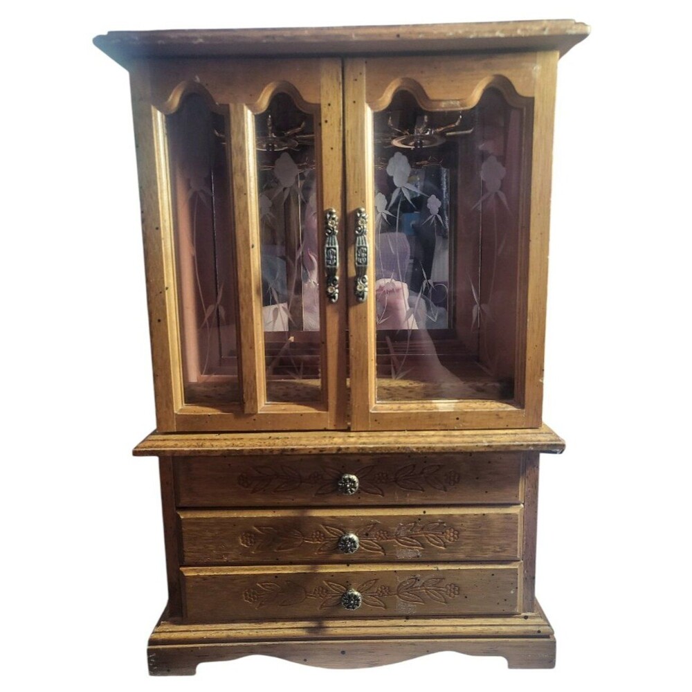 Vintage Tabletop Jewelry Armoire